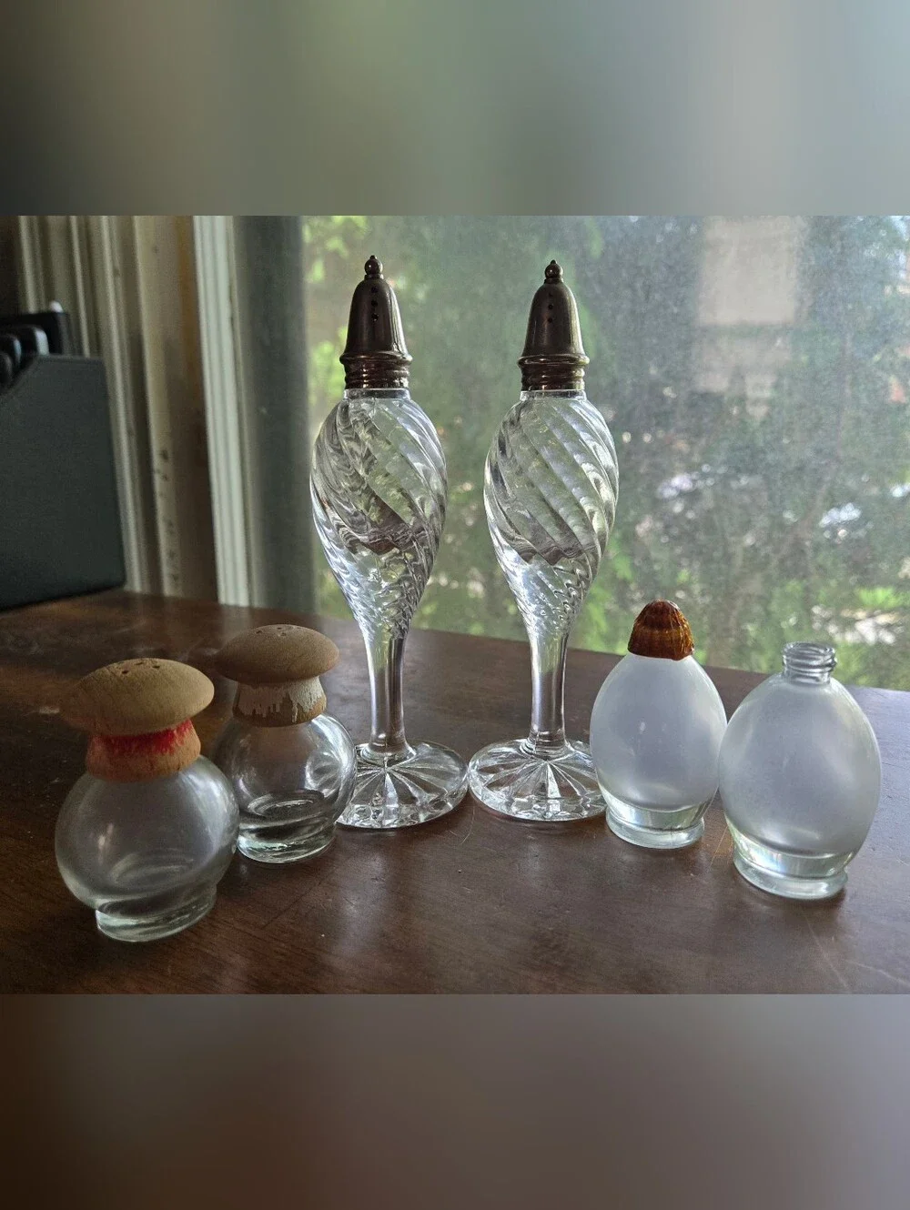 Lot of 3 Sets of Vintage Clear Glass Salt & Pepper Shakers